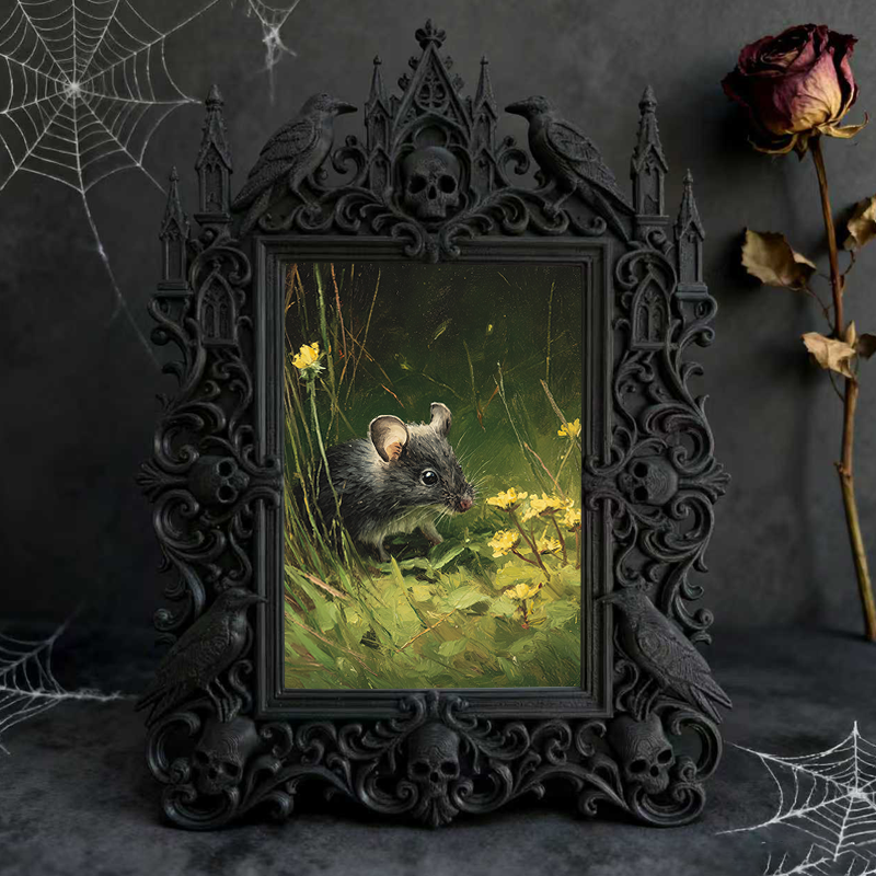 Chic Gothic Dark-style Photo Frame | Gothic Pet Collar Handmade Shop Decor, Photo Ornament, Wall-mountable & Tabletop, Cute Waterproof Frame
