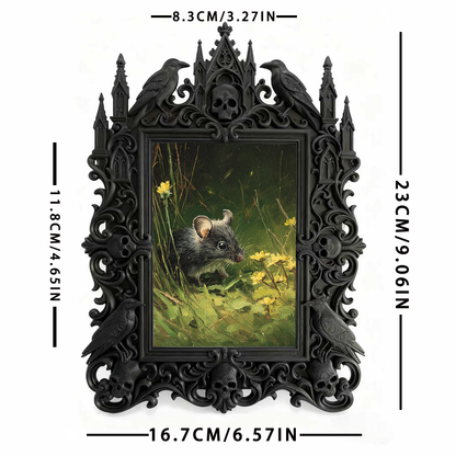 Chic Gothic Dark-style Photo Frame | Gothic Pet Collar Handmade Shop Decor, Photo Ornament, Wall-mountable & Tabletop, Cute Waterproof Frame