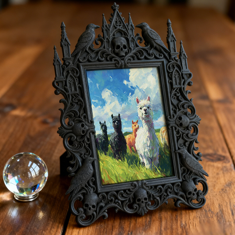 Must-have Gothic Dark-style Photo Frame | Haunted House Actor Green Room Decor, Photo Ornament, Wall/Table Dual-use, Durable Waterproof Fram