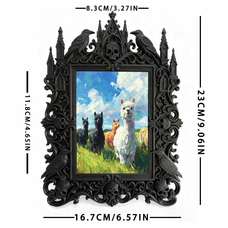 Must-have Gothic Dark-style Photo Frame | Haunted House Actor Green Room Decor, Photo Ornament, Wall/Table Dual-use, Durable Waterproof Fram