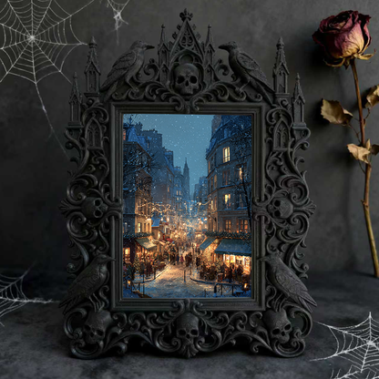 Sleek Gothic Dark-style Photo Frame | Gothic Candle Wick Shop Decor, Photo Ornament, Dual-use Display, Simple Waterproof Frame