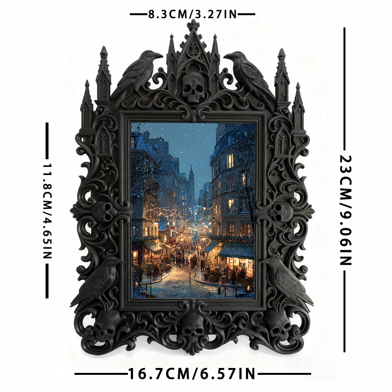 Sleek Gothic Dark-style Photo Frame | Gothic Candle Wick Shop Decor, Photo Ornament, Dual-use Display, Simple Waterproof Frame