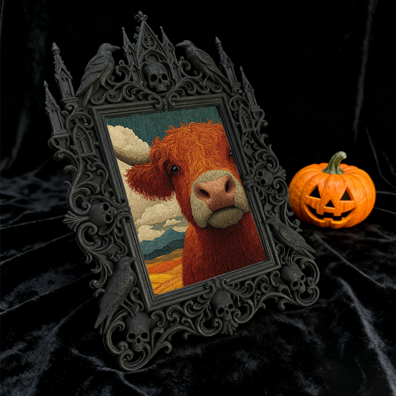 Exclusive Gothic Dark-style Photo Frame | Witchy Moon Phase Altar Decor, Photo Ornament, Wall-mountable & Tabletop, Celestial Waterproof Fra