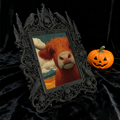 Exclusive Gothic Dark-style Photo Frame | Witchy Moon Phase Altar Decor, Photo Ornament, Wall-mountable & Tabletop, Celestial Waterproof Fra