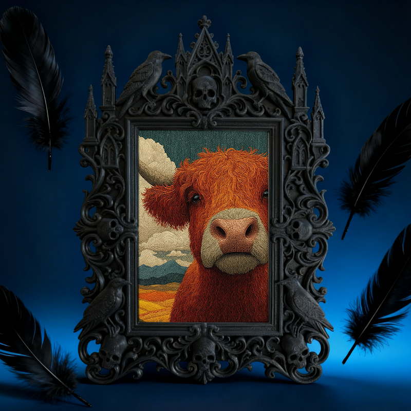 Exclusive Gothic Dark-style Photo Frame | Witchy Moon Phase Altar Decor, Photo Ornament, Wall-mountable & Tabletop, Celestial Waterproof Fra