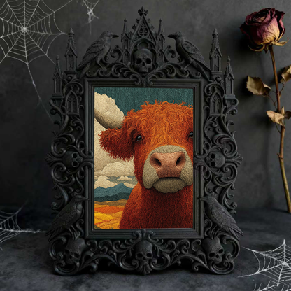 Exclusive Gothic Dark-style Photo Frame | Witchy Moon Phase Altar Decor, Photo Ornament, Wall-mountable & Tabletop, Celestial Waterproof Fra