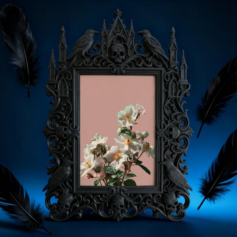 Chic Gothic Dark-style Photo Frame | Gothic Vintage Camera Shop Decor, Photo Ornament, Wall/Table Dual-use, Nostalgic Waterproof Frame
