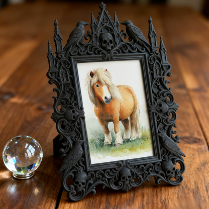 Must-have Gothic Dark-style Photo Frame | Horror Themed Bakery Counter Decor, Photo Ornament, Wall-mountable & Tabletop, Food-safe Waterproo