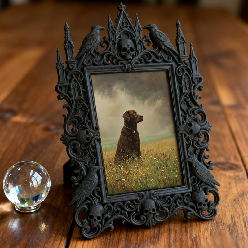 Rare Gothic Dark-style Photo Frame | Vampire LARP Weapon Craft Shop Decor, Photo Ornament, Dual-use Display, Realistic Waterproof Frame