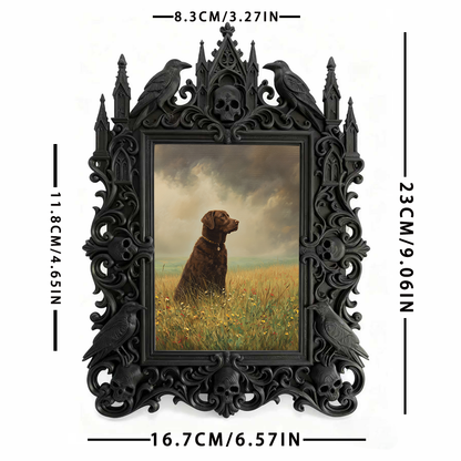 Rare Gothic Dark-style Photo Frame | Vampire LARP Weapon Craft Shop Decor, Photo Ornament, Dual-use Display, Realistic Waterproof Frame