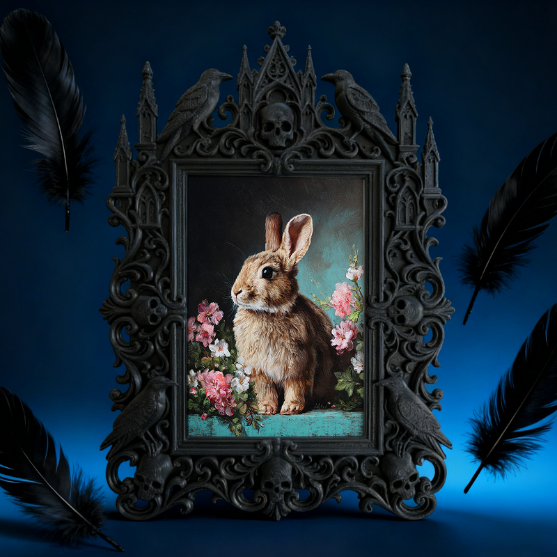 Exclusive Gothic Dark-style Photo Frame | Witchy Crystal Candle Holder Shop Decor, Photo Ornament, Dual-use Display, Sparkly Waterproof Fram