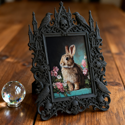 Exclusive Gothic Dark-style Photo Frame | Witchy Crystal Candle Holder Shop Decor, Photo Ornament, Dual-use Display, Sparkly Waterproof Fram