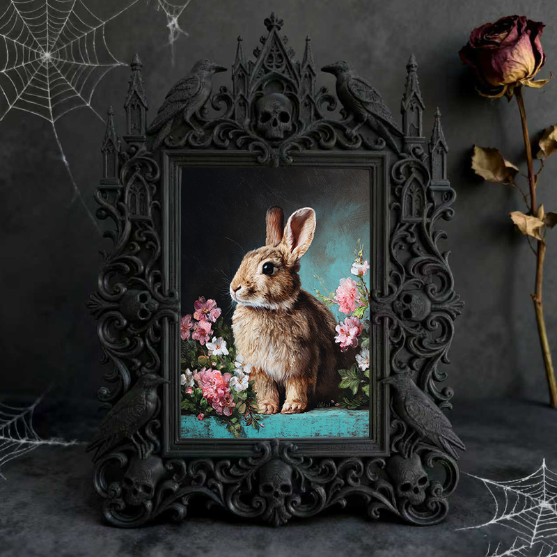 Exclusive Gothic Dark-style Photo Frame | Witchy Crystal Candle Holder Shop Decor, Photo Ornament, Dual-use Display, Sparkly Waterproof Fram