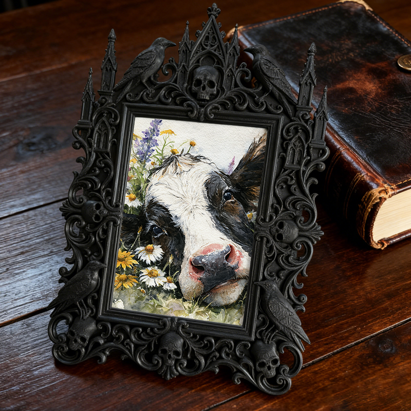 Must-have Gothic Dark-style Photo Frame | Paranormal Podcast Merch Table Decor, Photo Ornament, Wall/Table Dual-use, Brandable Waterproof Fr