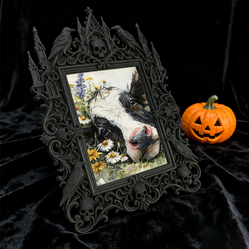 Must-have Gothic Dark-style Photo Frame | Paranormal Podcast Merch Table Decor, Photo Ornament, Wall/Table Dual-use, Brandable Waterproof Fr