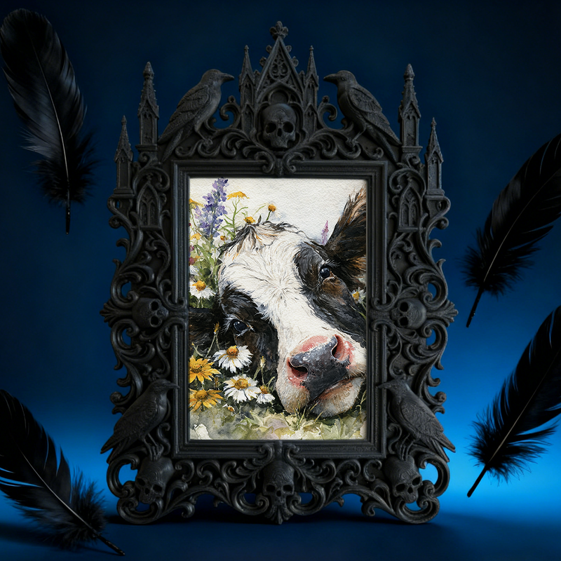 Must-have Gothic Dark-style Photo Frame | Paranormal Podcast Merch Table Decor, Photo Ornament, Wall/Table Dual-use, Brandable Waterproof Fr