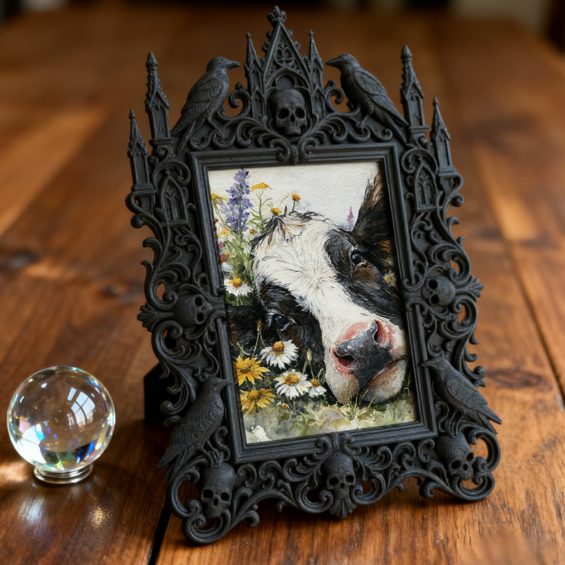 Must-have Gothic Dark-style Photo Frame | Paranormal Podcast Merch Table Decor, Photo Ornament, Wall/Table Dual-use, Brandable Waterproof Fr