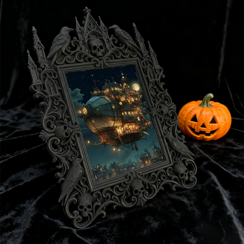 Sleek Gothic Dark-style Photo Frame | Gothic Soap Making Studio Decor, Photo Ornament, Dual-use Display, Clean Waterproof Frame