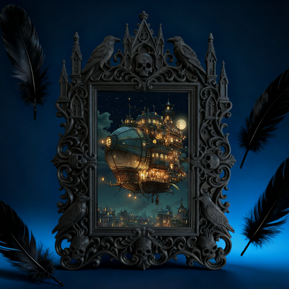 Sleek Gothic Dark-style Photo Frame | Gothic Soap Making Studio Decor, Photo Ornament, Dual-use Display, Clean Waterproof Frame