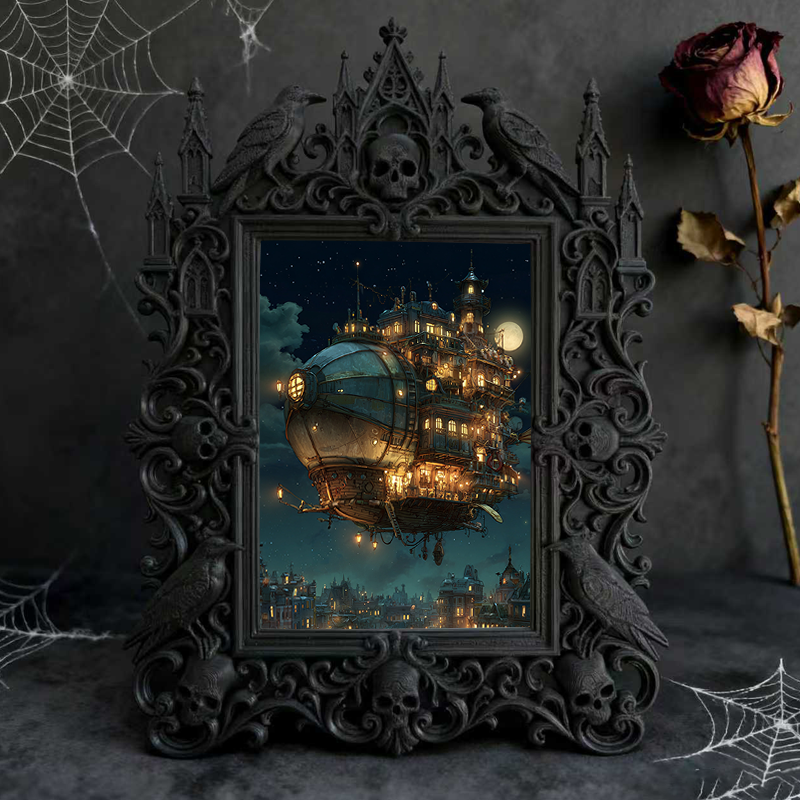 Sleek Gothic Dark-style Photo Frame | Gothic Soap Making Studio Decor, Photo Ornament, Dual-use Display, Clean Waterproof Frame