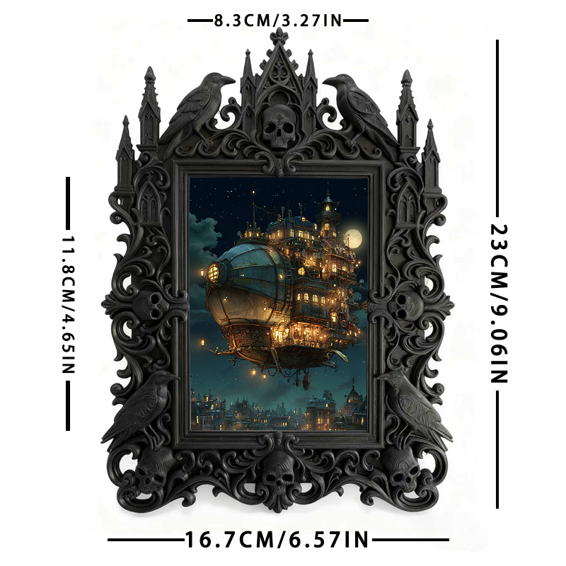 Sleek Gothic Dark-style Photo Frame | Gothic Soap Making Studio Decor, Photo Ornament, Dual-use Display, Clean Waterproof Frame