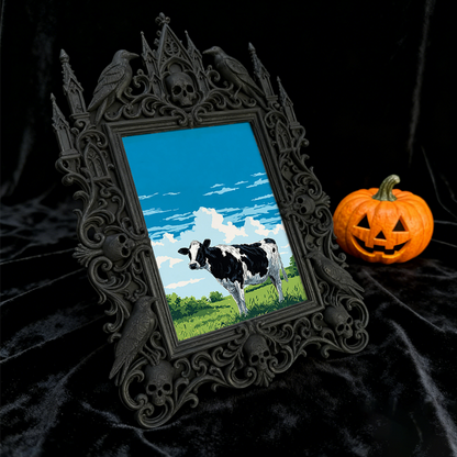 Exclusive Gothic Dark-style Photo Frame | Witchy Herbal Bath Salts Shop Decor, Photo Ornament, Wall-mountable & Tabletop, Relaxing Waterproo