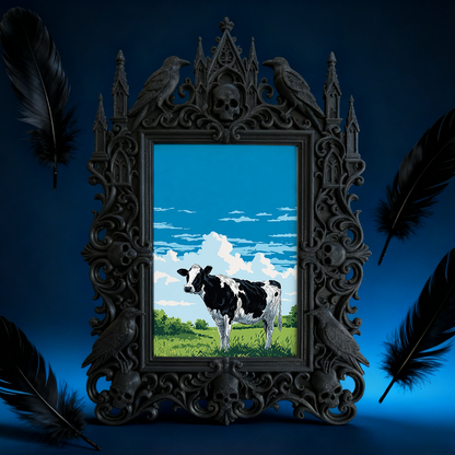 Exclusive Gothic Dark-style Photo Frame | Witchy Herbal Bath Salts Shop Decor, Photo Ornament, Wall-mountable & Tabletop, Relaxing Waterproo