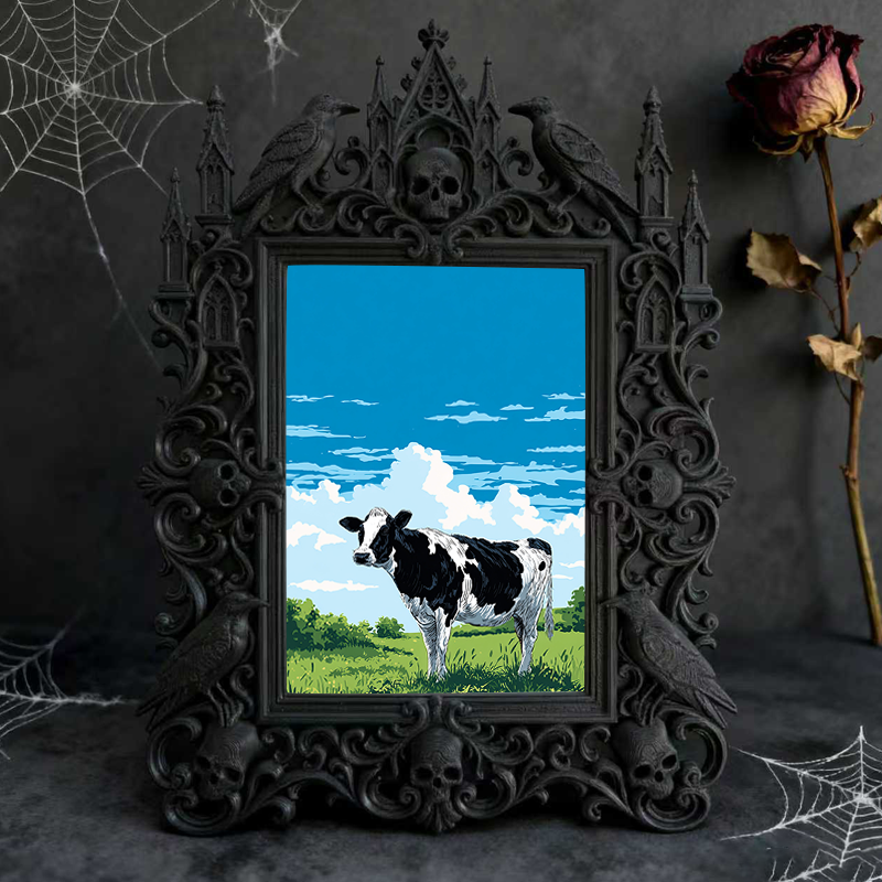 Exclusive Gothic Dark-style Photo Frame | Witchy Herbal Bath Salts Shop Decor, Photo Ornament, Wall-mountable & Tabletop, Relaxing Waterproo