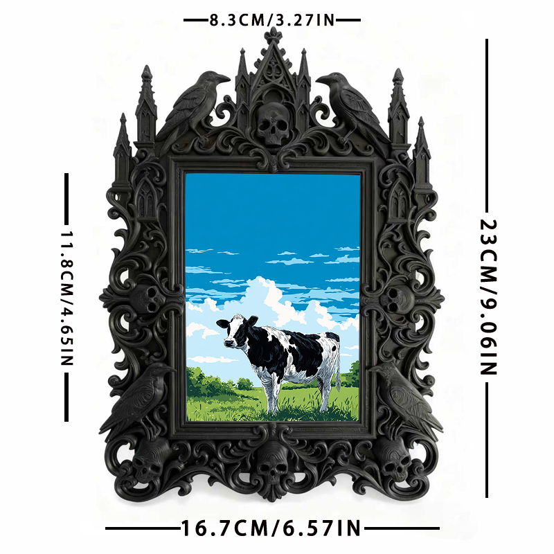 Exclusive Gothic Dark-style Photo Frame | Witchy Herbal Bath Salts Shop Decor, Photo Ornament, Wall-mountable & Tabletop, Relaxing Waterproo