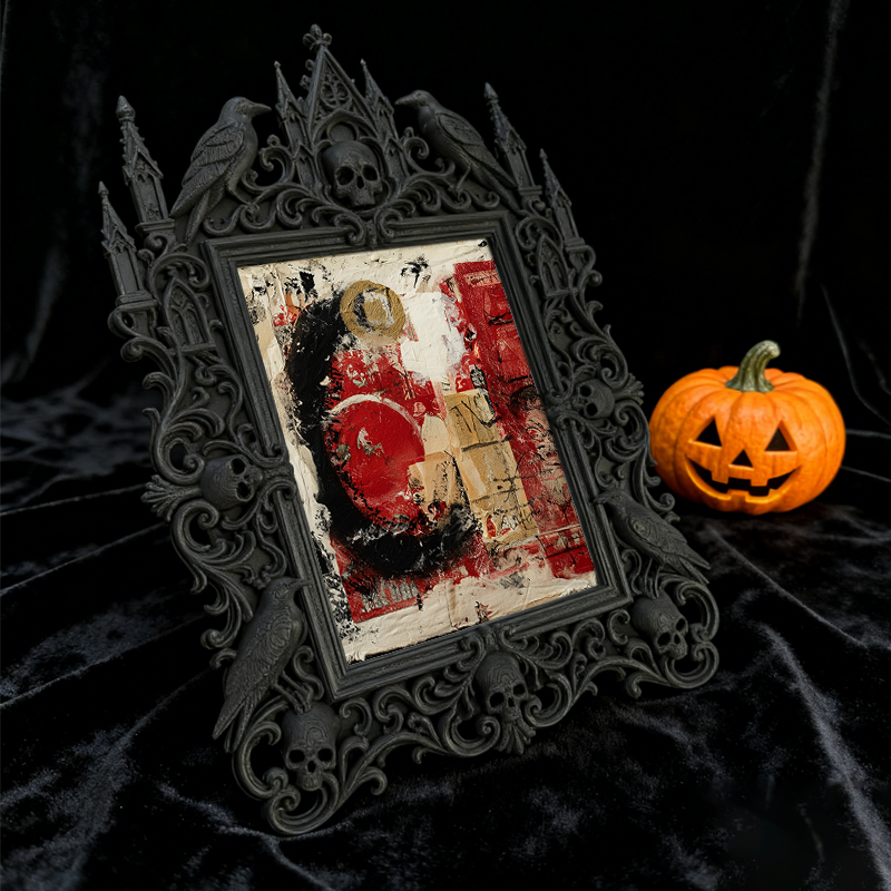 Artisanal Gothic Dark-style Photo Frame | Witchy Herbal Infusion Bar Decor, Photo Ornament, Dual-use Display, Practical Frame