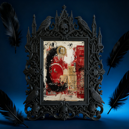 Artisanal Gothic Dark-style Photo Frame | Witchy Herbal Infusion Bar Decor, Photo Ornament, Dual-use Display, Practical Frame