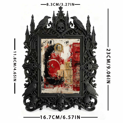 Artisanal Gothic Dark-style Photo Frame | Witchy Herbal Infusion Bar Decor, Photo Ornament, Dual-use Display, Practical Frame