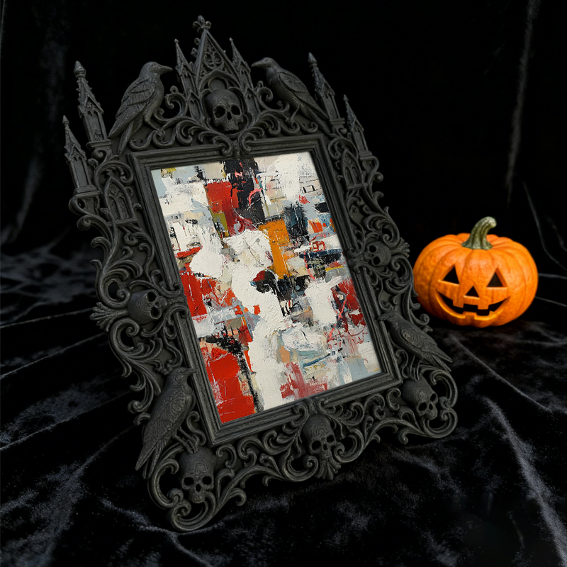 Rebellious Gothic Dark-style Photo Frame | Gothic Body Piercing Studio Decor, Photo Ornament, Wall-mountable & Tabletop, Industrial Frame