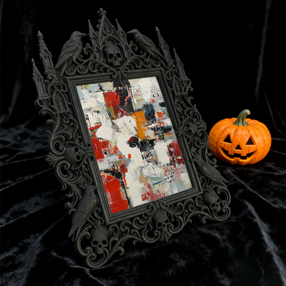 Rebellious Gothic Dark-style Photo Frame | Gothic Body Piercing Studio Decor, Photo Ornament, Wall-mountable & Tabletop, Industrial Frame
