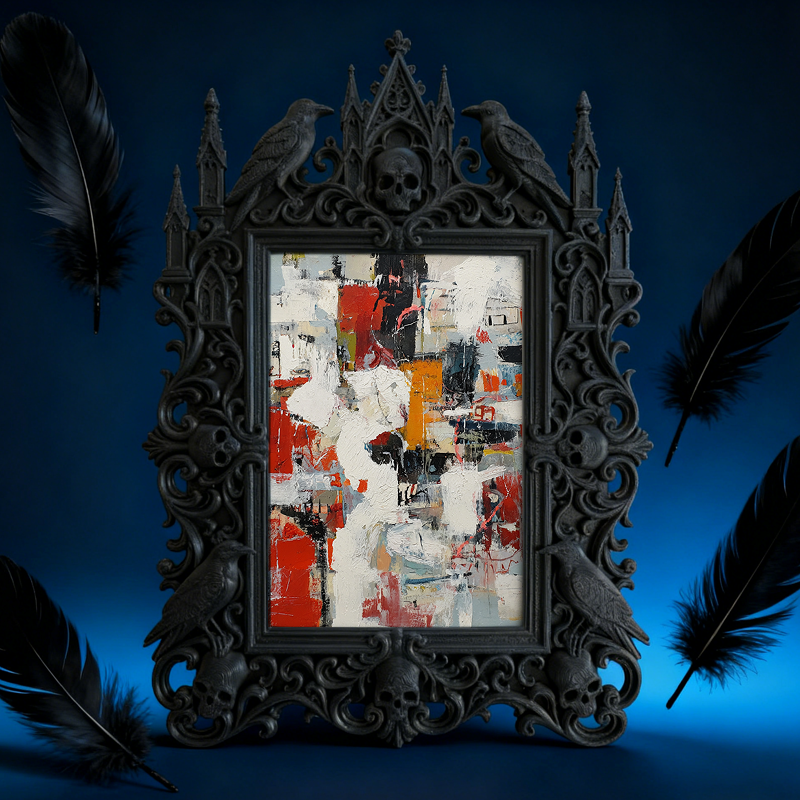 Rebellious Gothic Dark-style Photo Frame | Gothic Body Piercing Studio Decor, Photo Ornament, Wall-mountable & Tabletop, Industrial Frame