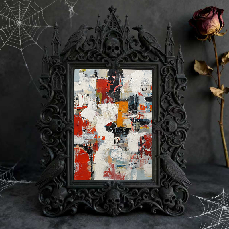 Rebellious Gothic Dark-style Photo Frame | Gothic Body Piercing Studio Decor, Photo Ornament, Wall-mountable & Tabletop, Industrial Frame