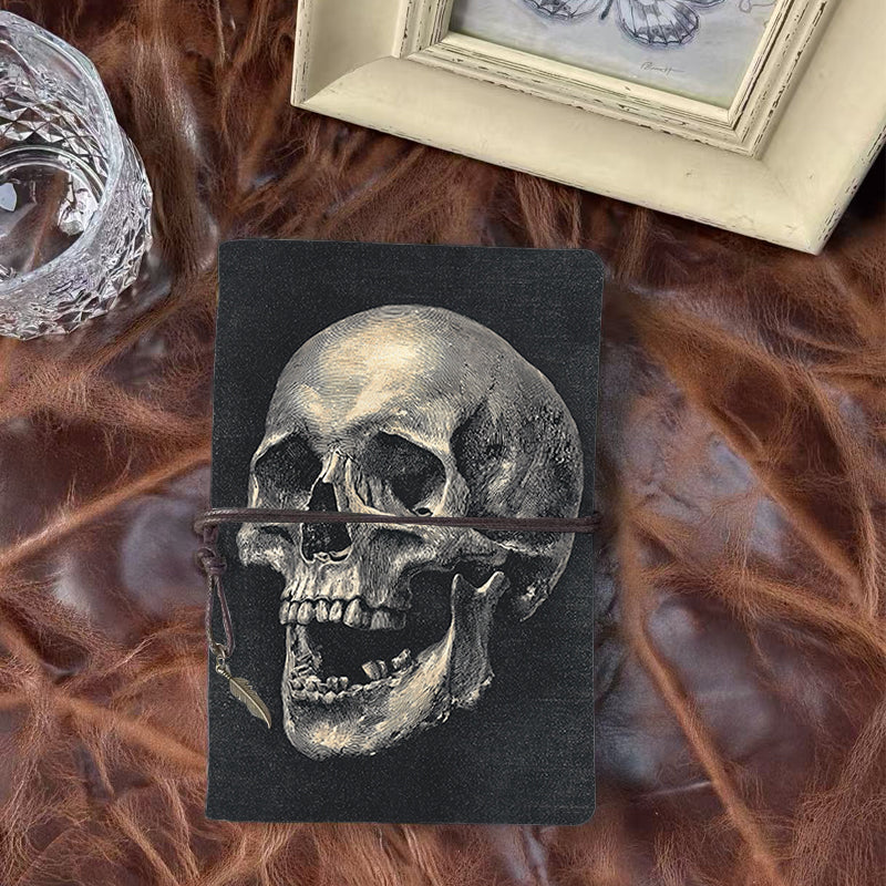A6 Handmade Notebook Beautiful Cover Perfect for Sales Managers Great for Team Targets and Performance Notes with Human skull with open mouth Pattern
