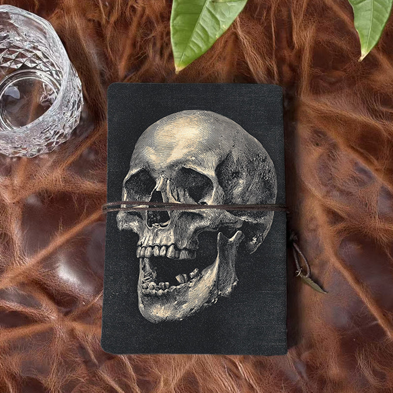 A6 Handmade Notebook Beautiful Cover Perfect for Sales Managers Great for Team Targets and Performance Notes with Human skull with open mouth Pattern