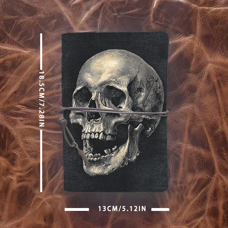 A6 Handmade Notebook Beautiful Cover Perfect for Sales Managers Great for Team Targets and Performance Notes with Human skull with open mouth Pattern