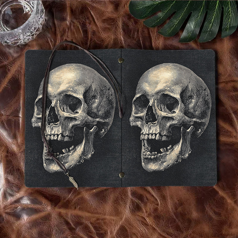 A6 Handmade Notebook Beautiful Cover Perfect for Sales Managers Great for Team Targets and Performance Notes with Human skull with open mouth Pattern