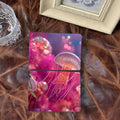 A6 Handmade Notebook Ideal for Social Media Managers Great for Content Calendars and Campaign Ideas with Jellyfish, pink background, bokeh lights Pattern