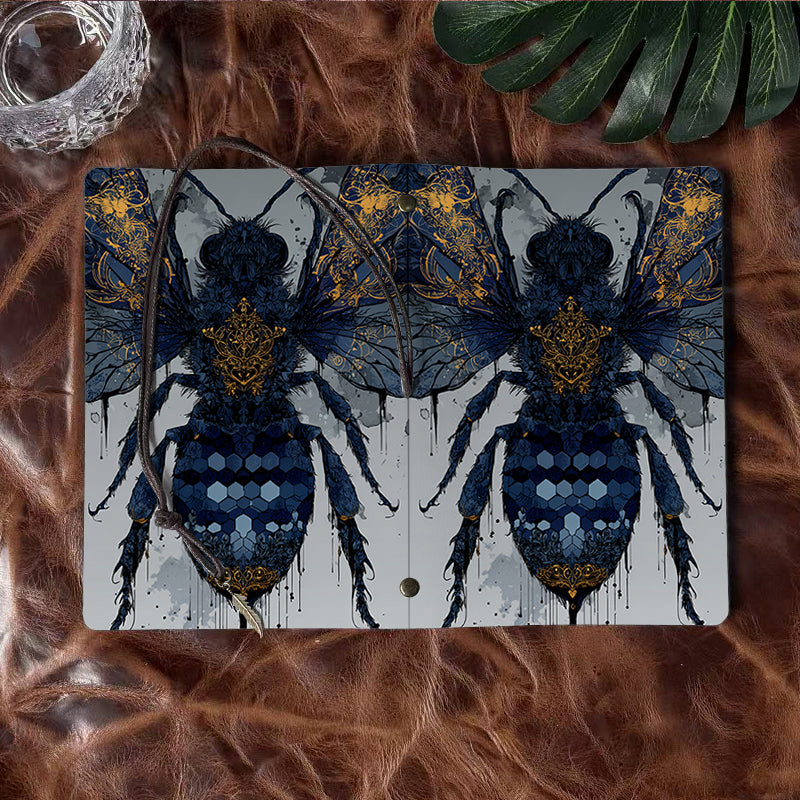 A6 Handmade Beautiful Notebook Convenient for Freelance Designers Great for Client Mockups and Revision Notes with Bee with ornate patterns Pattern
