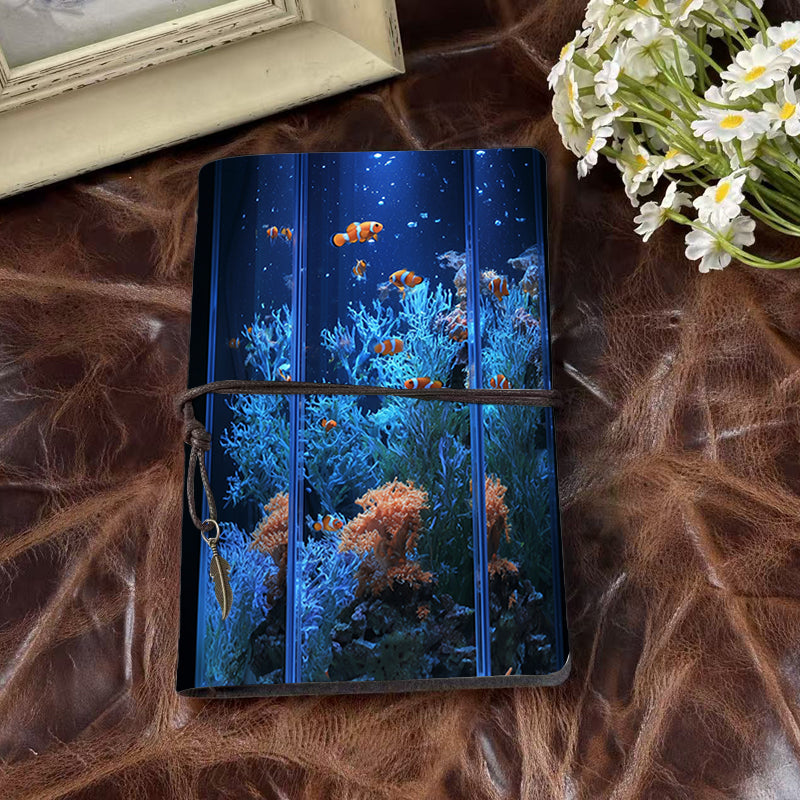 A6 Handmade Beautiful Notebook Ideal for Brand Managers Perfect for Brand Strategy Planning and Campaign Brainstorms with Clownfish and colorful corals Pattern
