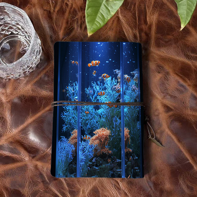 A6 Handmade Beautiful Notebook Ideal for Brand Managers Perfect for Brand Strategy Planning and Campaign Brainstorms with Clownfish and colorful corals Pattern