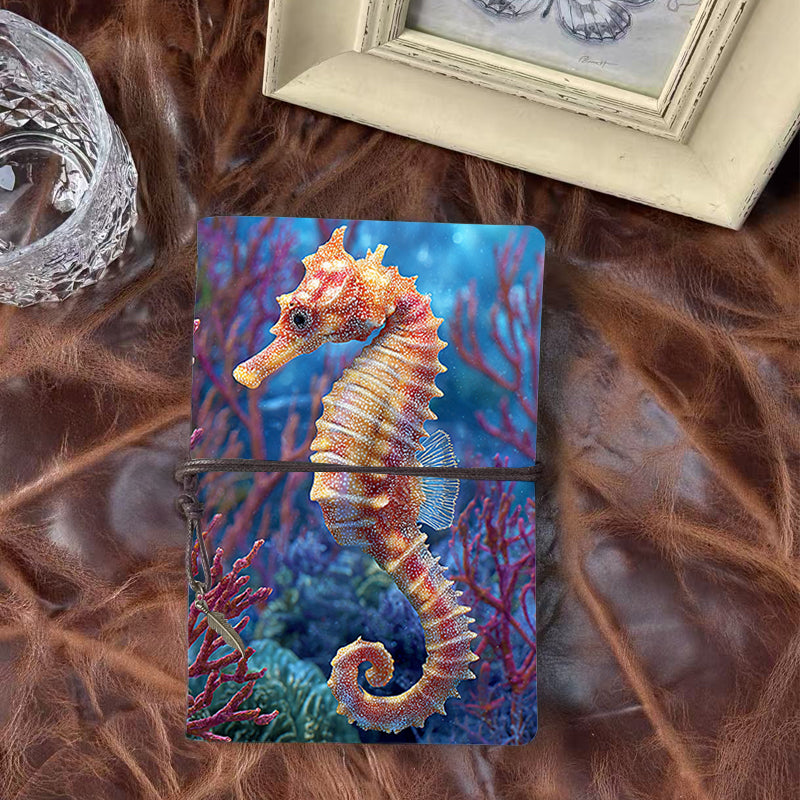 A6 Handmade Beautiful Notebook Must Have for Procurement Specialists Suitable for Vendor Negotiations and Order Logs with Seahorse, coral, underwater scene Pattern