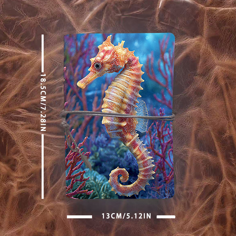A6 Handmade Beautiful Notebook Must Have for Procurement Specialists Suitable for Vendor Negotiations and Order Logs with Seahorse, coral, underwater scene Pattern