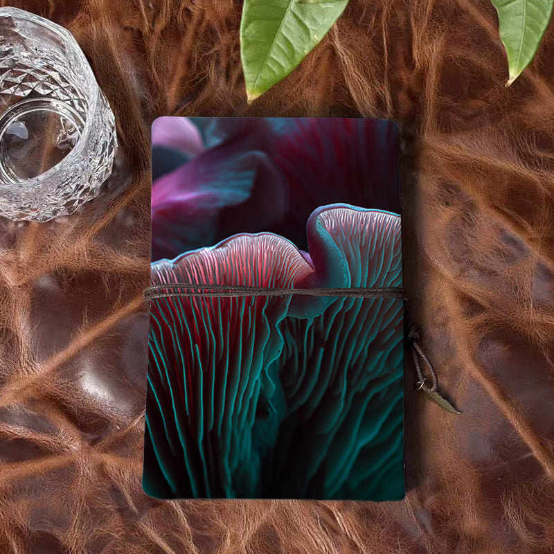 A6 Handmade Beautiful Notebook Convenient for Operations Managers Great for Process Optimization and Team Coordination with Gilled mushroom with vibrant colors Pattern