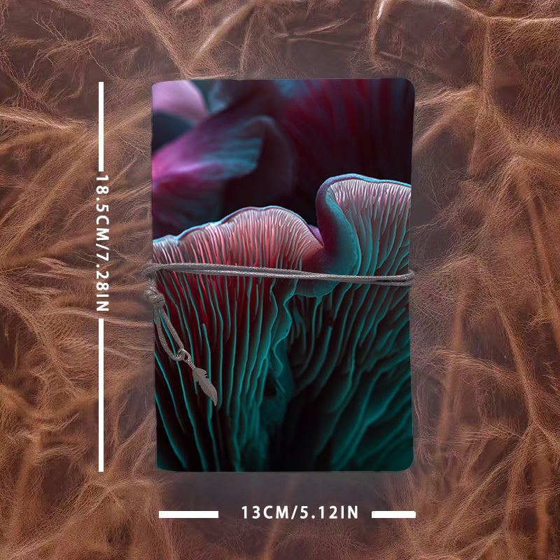 A6 Handmade Beautiful Notebook Convenient for Operations Managers Great for Process Optimization and Team Coordination with Gilled mushroom with vibrant colors Pattern