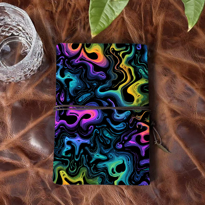 A6 Handcrafted Notebook Ideal for Copy Editors Perfect for Manuscript Notes and Revision Tracking with Colorful abstract liquid - like shapes Pattern