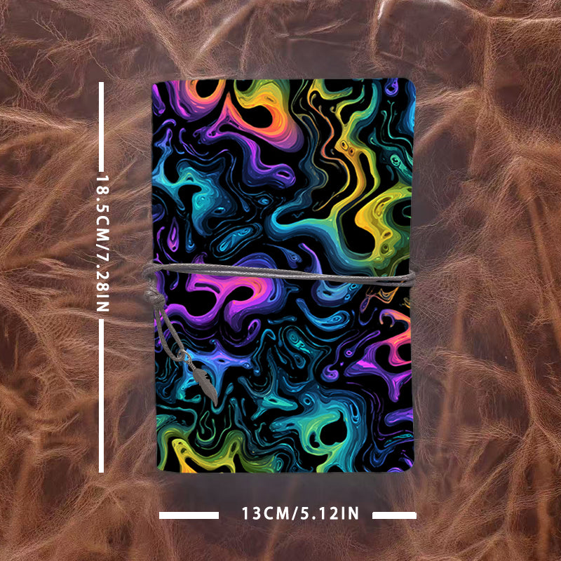 A6 Handcrafted Notebook Ideal for Copy Editors Perfect for Manuscript Notes and Revision Tracking with Colorful abstract liquid - like shapes Pattern